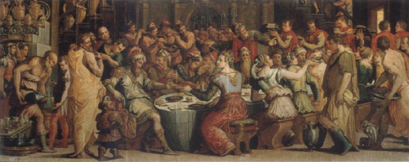 VASARI, Giorgio The festival meal in Ester oil painting image